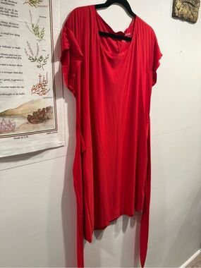 Rec Room Red Short-Sleeve Women's Dress with Side Ties